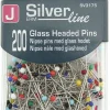 Silverline knappenåler med glasshode