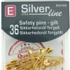 Silverline sikkerhetsnåler forgylt
