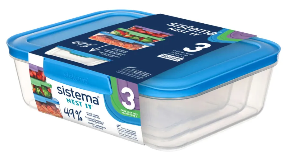 Sistema Nest It matoppbevaringsbokser 3 pk