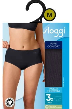 sloggi Pure Comfort H Midi truse 3PK