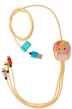 Squishmallows® 3-i-1 USB-C/Micro/Lightning ladekabel