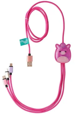 Squishmallows® 3-i-1 USB-C/Micro/Lightning ladekabel
