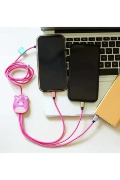 Squishmallows® 3-i-1 USB-C/Micro/Lightning ladekabel