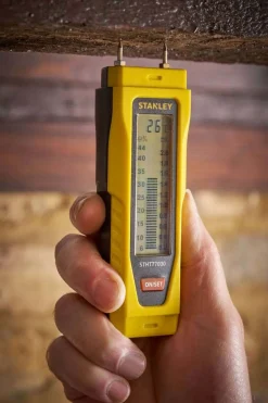 STANLEY Fuktmåler for tre og byggematerialer. LCD-skjerm.