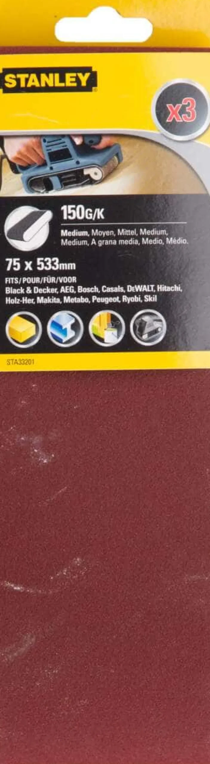 Stanley STA33201 slipebånd 3-pk