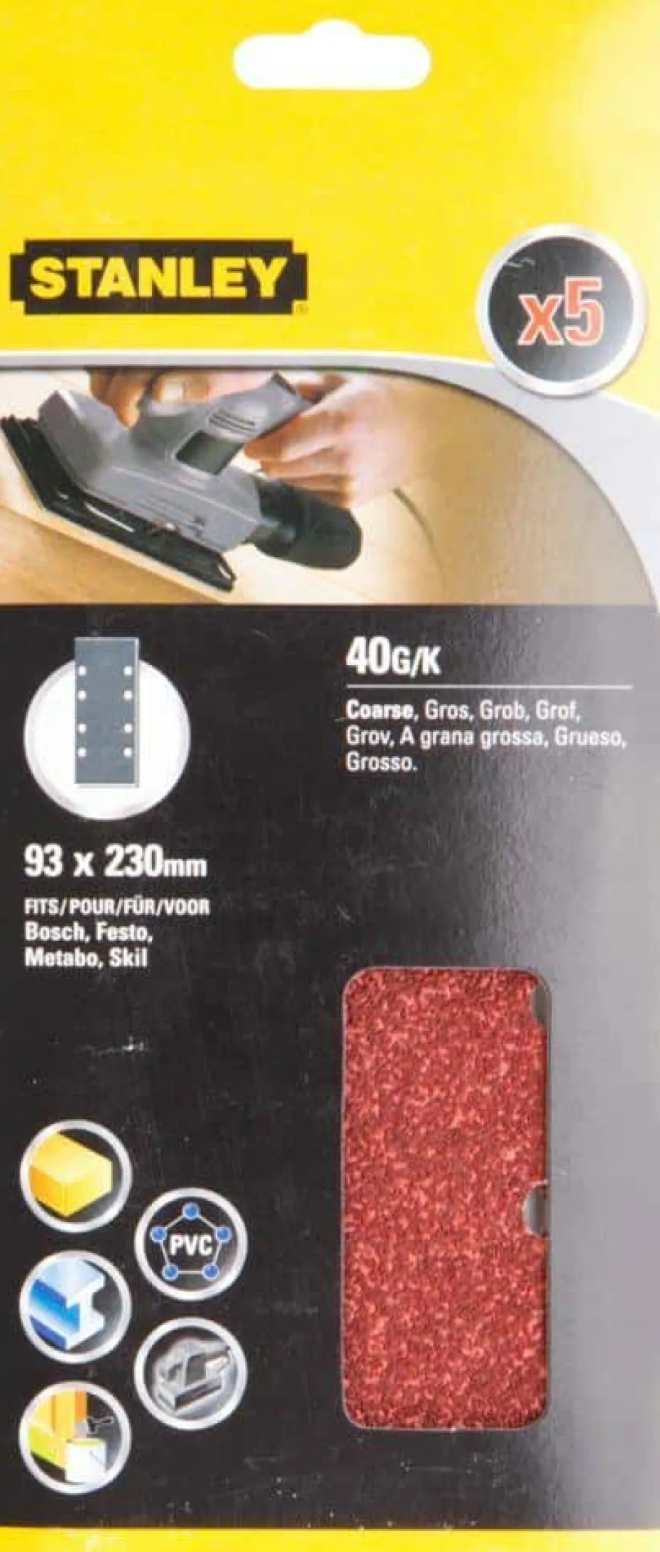 Stanley STA31121 slipepapir 5-pk