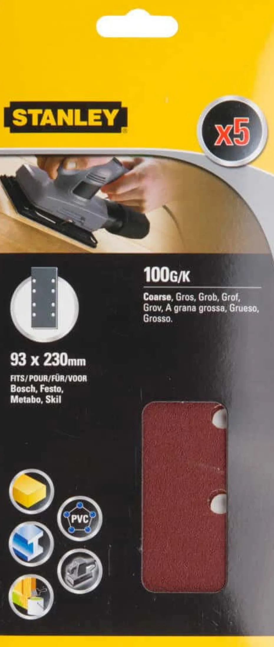 Stanley STA31131 slipepapir 5-pk