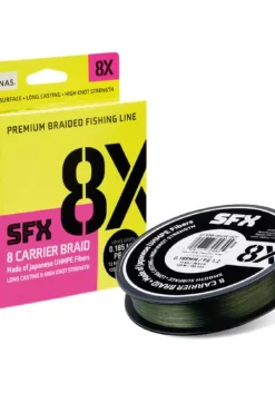 Sufix® SFX 8X Braid Low Vis Green fiskeline 275 meter