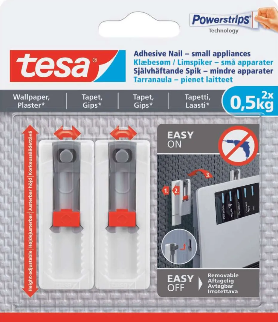 tesa® Powerstrips small tapet limspiker 2-pk