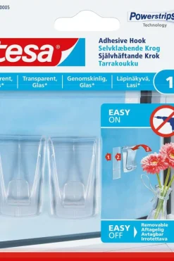 tesa® Powerstrips glass 1 kg transparent limkrok 2-pk