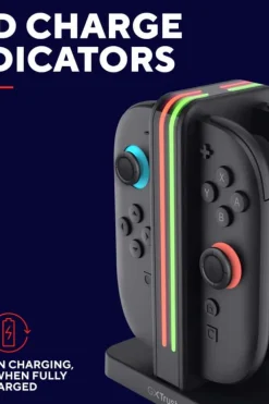 Trust GXT1256 4-i-1 ladestasjon for Nintendo Switch™ Joy-Con™ 2