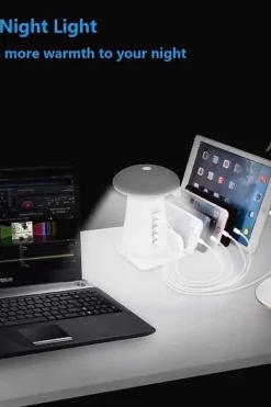 USB familielader/multilader med lys