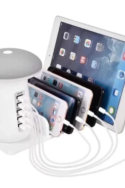 USB familielader/multilader med lys