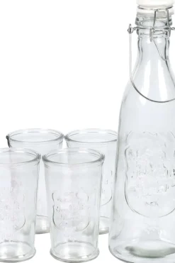 Vannkaraffel og 4 glass