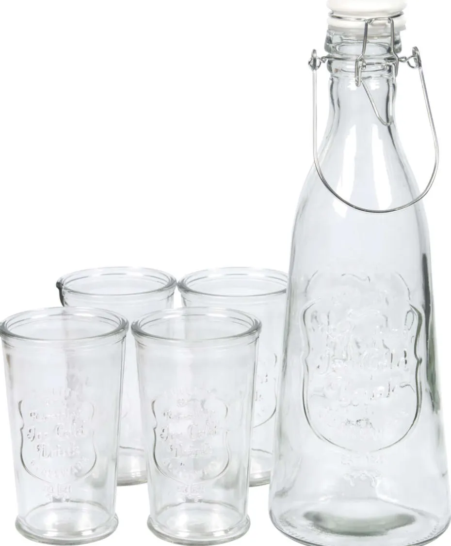 Vannkaraffel og 4 glass